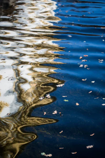 Reflexion Wasser Abstrakt Herbst Laub — Stockfoto