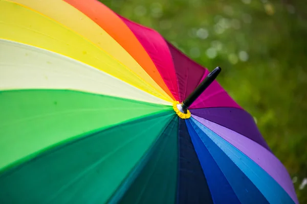 Regenschirm Mit Regenbogenfarben Buchstaben Für Männlich Weiblich — Stockfoto