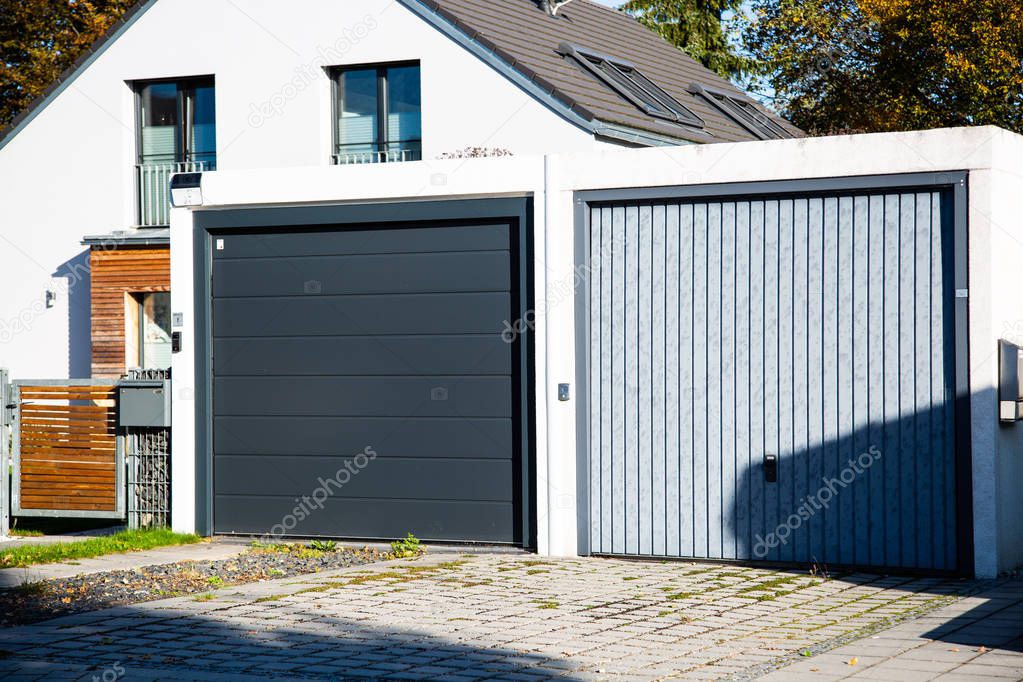 two different garage doors side by side
