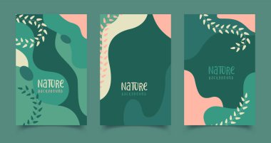 Bir dizi soyut yaratıcı evrensel sanatsal şablonlar. Poster, kart ve davetiye için iyi. Vektör illüstrasyonu