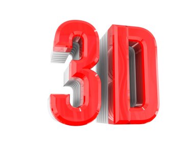 Beyaz arkaplanda 3 boyutlu bir model oluşturulmuş 3B sözcük