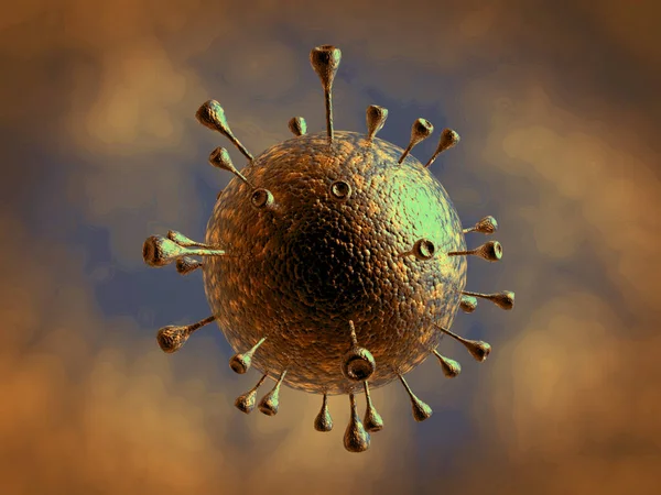 Corona-virus 2019-coven novel corona virus concept responsible for asian flu outbreak and corona viruses influenza as dangerous flu strain cases as a pandemic. Microscope virus close up. 3 rendering.