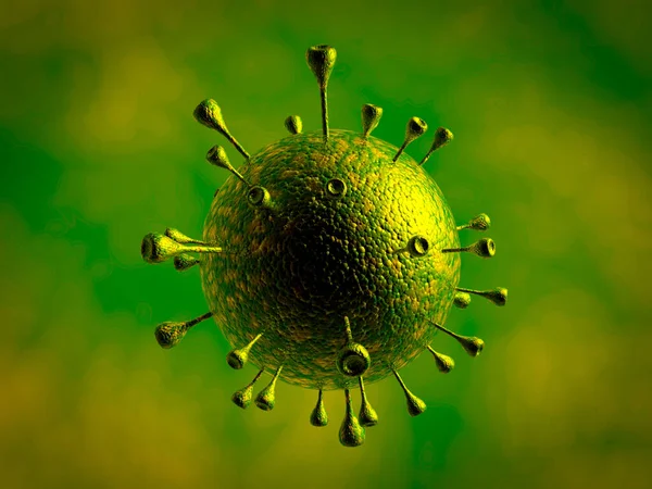 Corona-virus 2019-coven novel corona virus concept responsible for asian flu outbreak and corona viruses influenza as dangerous flu strain cases as a pandemic. Microscope virus close up. 3 rendering.