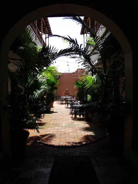 Picturesque Hallway Leading Atrium Puerto Rico San Juan — Stock Photo, Image