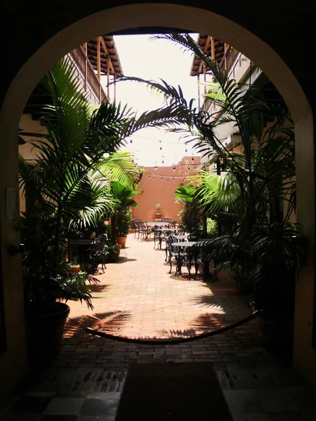 Picturesque Hallway Leading Atrium Puerto Rico San Juan — Stock Photo, Image