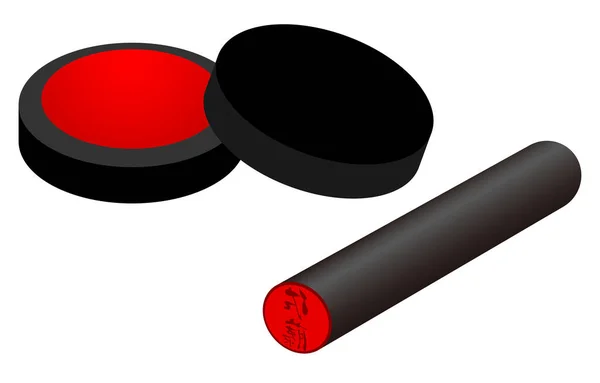 Illustrazione Sigillo Con Inchiostro Rosso — Vettoriale Stock