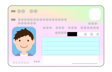 Illustration of the surface of my number card with a male face photo clipart