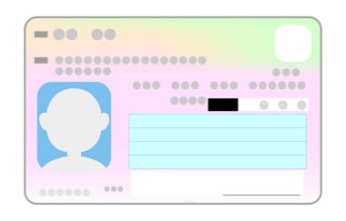 Illustration of the surface of my number card with a face photo clipart