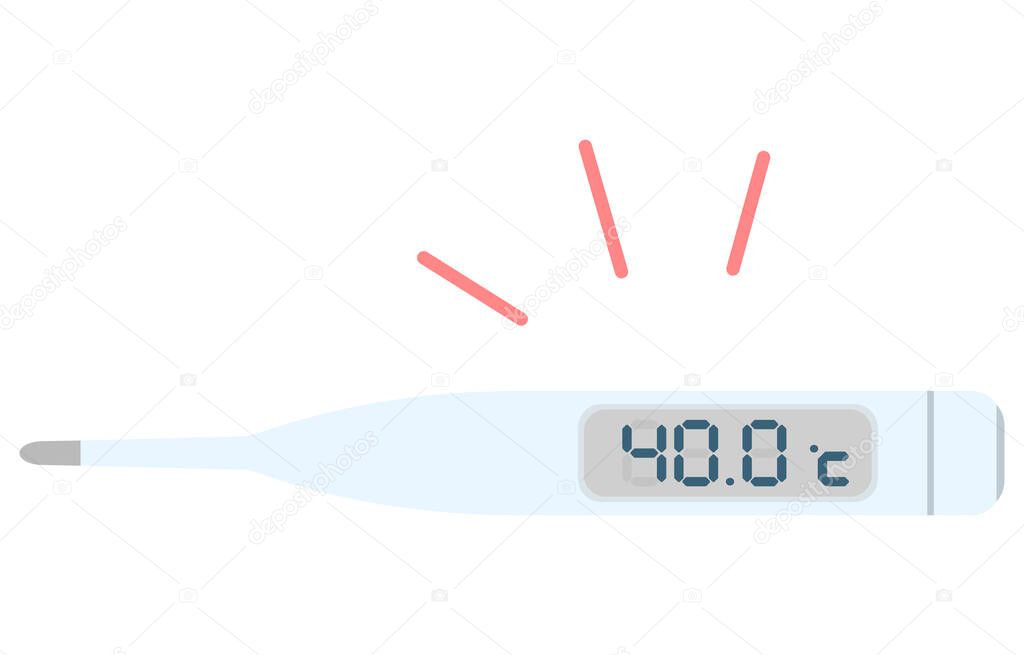 Illustration of a thermometer showing 40.0 degrees