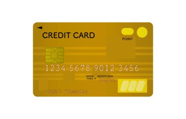 Bir kredi kartının yüzey resmi (altın rengi))