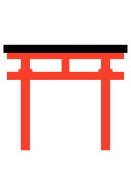 Yılbaşı kartı materyali: basit torii vektör çizimi