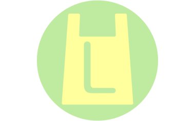 Alışveriş poşeti şarj simgesi basit simge illüstrasyonu, gree