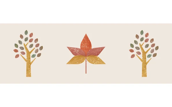 Illustration Von Ahorn Und Straßenbäumen Herbstfarben Transparentes Aquarell Styl — Stockvektor