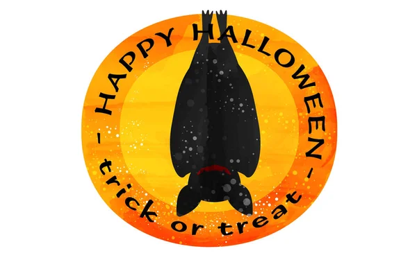 Illustration Von Halloween Orange Symbol Fledermäuse Bleiben Auf Dem Kopf — Stockvektor