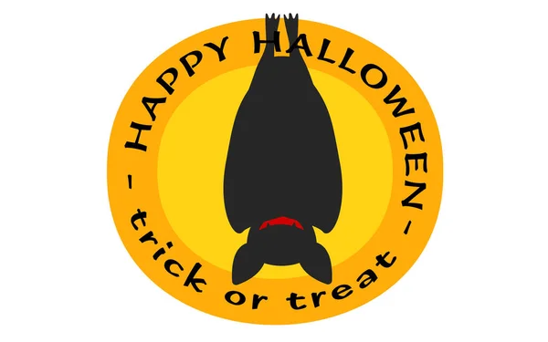 Ilustración Halloween Icono Naranja Murciélagos Permaneciendo Revés Dow — Vector de stock
