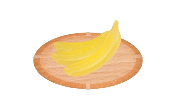Illustrazione Ingredienti Stile Acquerello Trasparente Mazzo Banane Colande — Vettoriale Stock