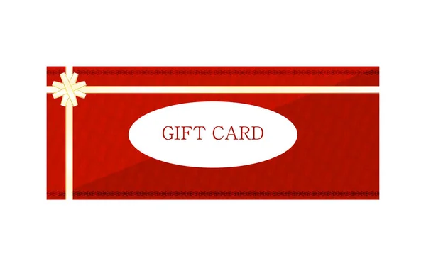 Illustrazione Della Gift Card Rossa Con Ribbo Avvolgente — Vettoriale Stock