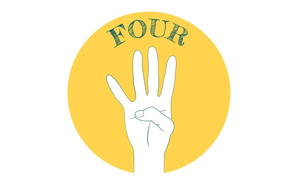 Знак Знака Руки Номер Буква Пальца — стоковый вектор