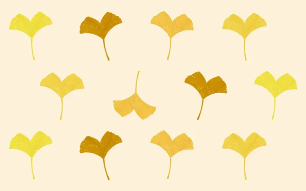 Pattern Illustration Autumn Leaves Ginkgo Bilob — Stock Vector