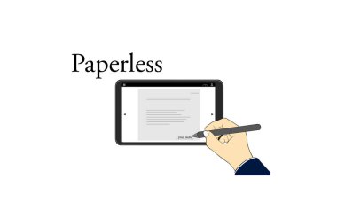 Tablet aygıtlarında dijital imza için resim illüstrasyonu ayarlandı