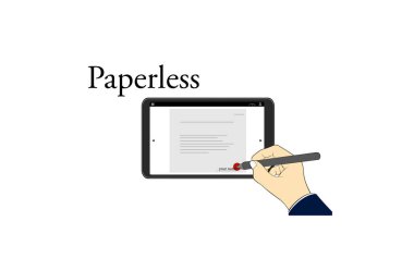 Tablet aygıtlarında dijital imza için resim illüstrasyonu ayarlandı