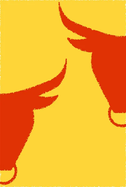 Cartão Ano Novo Silhueta Vaca 2021 — Vetor de Stock