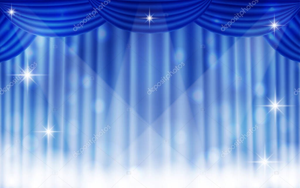 Background material for stage curtains in the spotlight