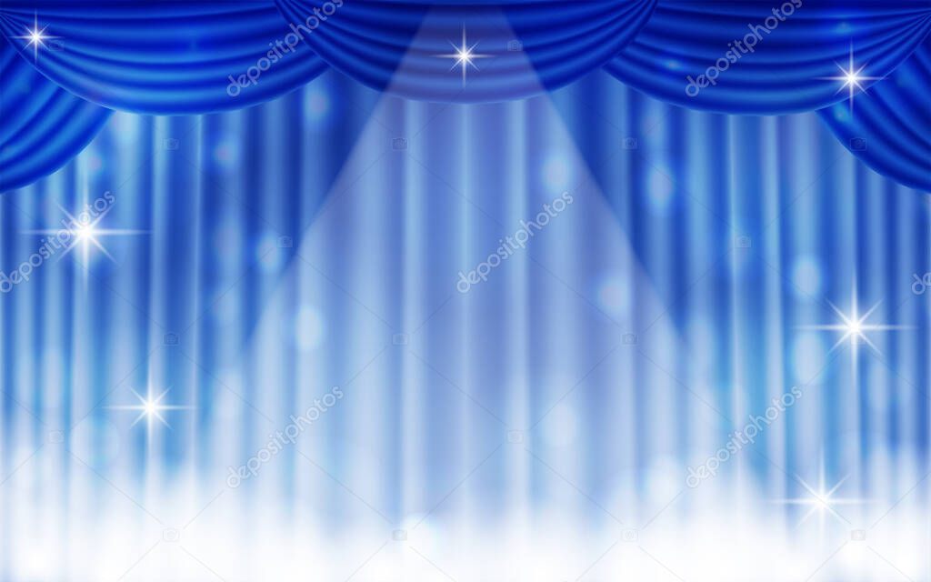 Background material for stage curtains in the spotlight