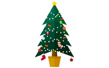 Süslü bir Noel ağacı tasviri