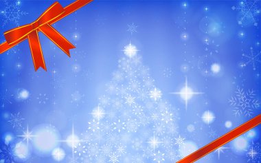 Köpüklü kar tanesi Noel ağacı ve aurora, süslemeli