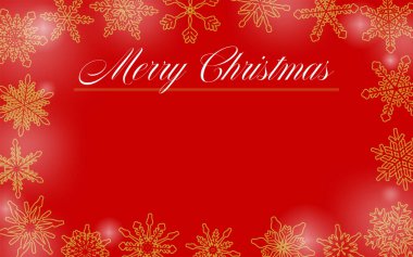 Kar taneleriyle süslenmiş Noel kartı.