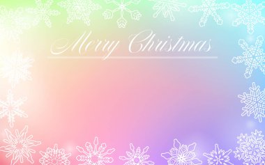 Kar taneleriyle süslenmiş Noel kartı.