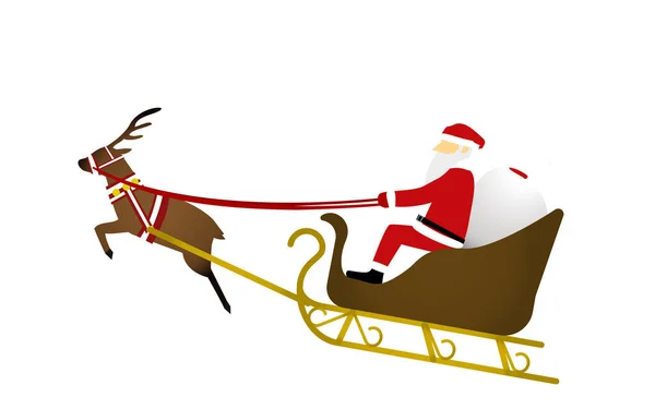 Ilustración Santa Claus Renos — Vector de stock