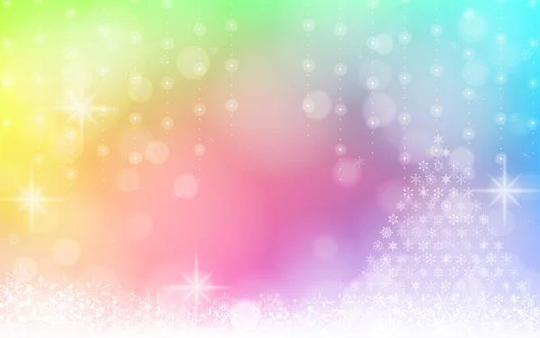Snowflake Christmas Tree Illumination Background Material — Stock Vector