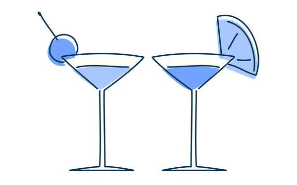 Imagine Ilustrată Doi Oameni Care Beau Cocktail — Vector de stoc