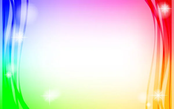 虹のグラデーションと輝きの背景イラスト — ストックベクタ