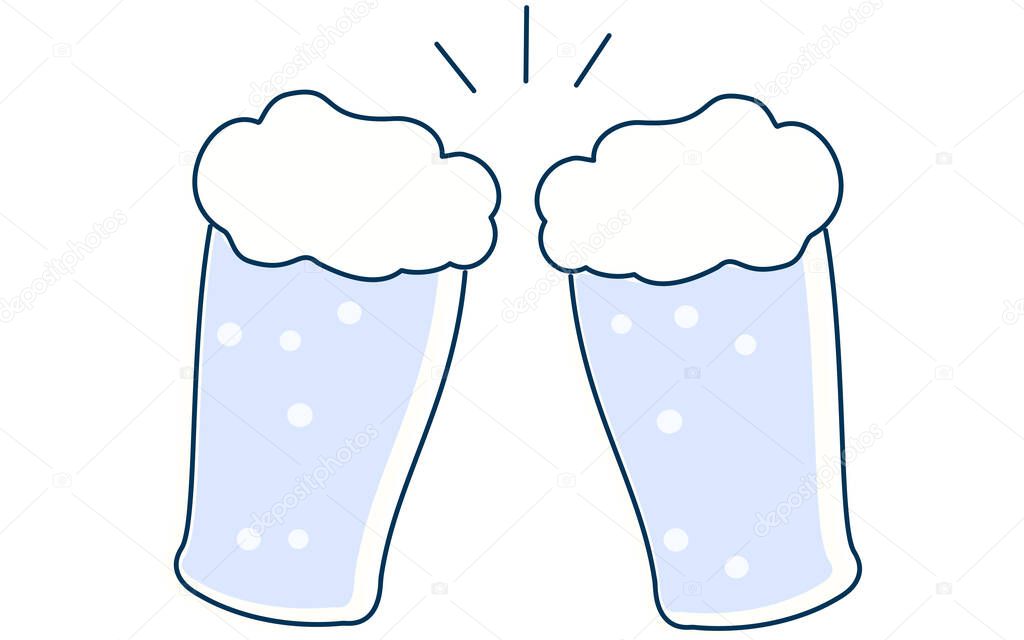 Image illustration toasting with beer