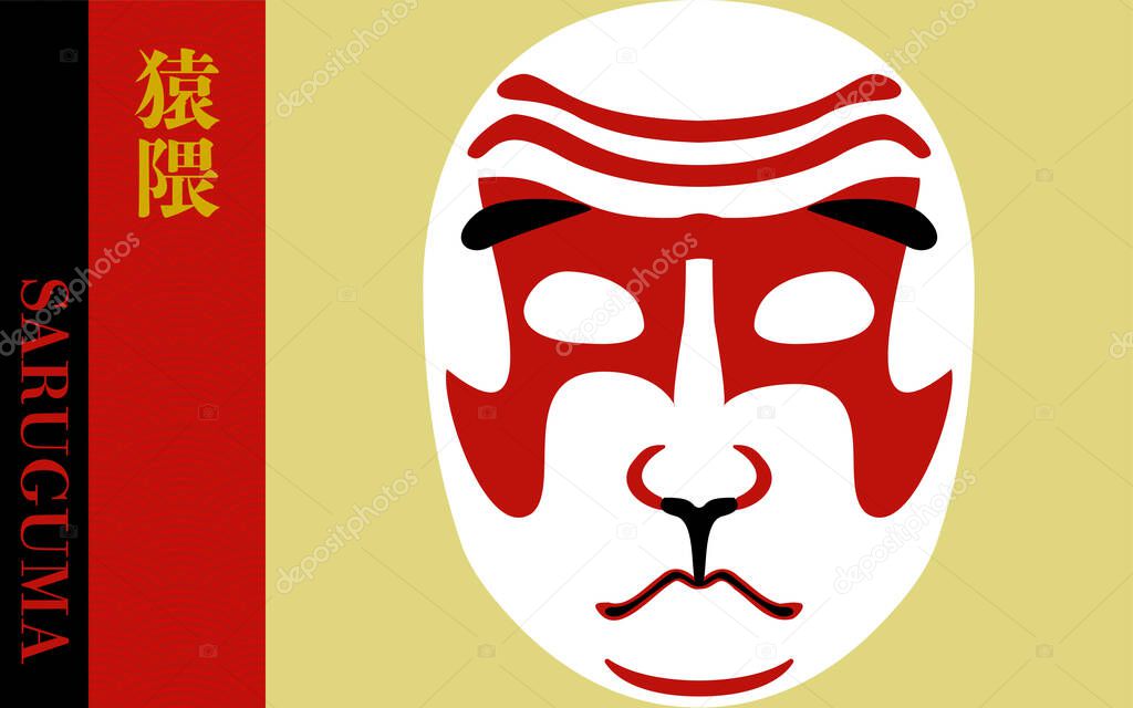 Kumatori of Kabuki, Saruguma - Translation: Monkey face, the type name of Kabuki's Kumadori