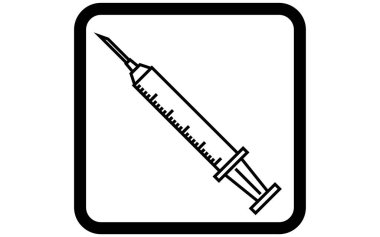 Aşı için kullanılan bir şırınganın çizimi