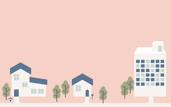 Landscape Illustration City Became Home Based Life — Stock Vector