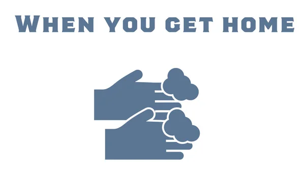 Ikona Ilustracja Mycia Rąk Mydłem — Wektor stockowy