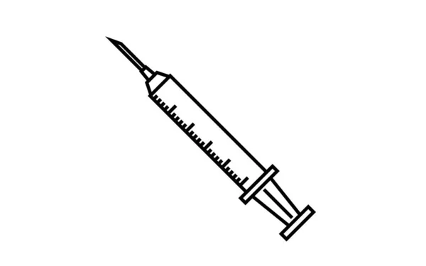 Aşı Için Kullanılan Bir Şırınganın Çizimi — Stok Vektör