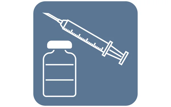 Illustration Vaccination Syringe Vial — Stock Vector