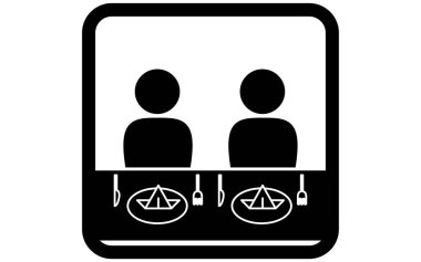 Yan yana yemek öneren simge