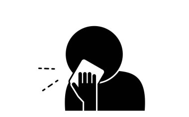 Ağızda mendille öksürük tasviri