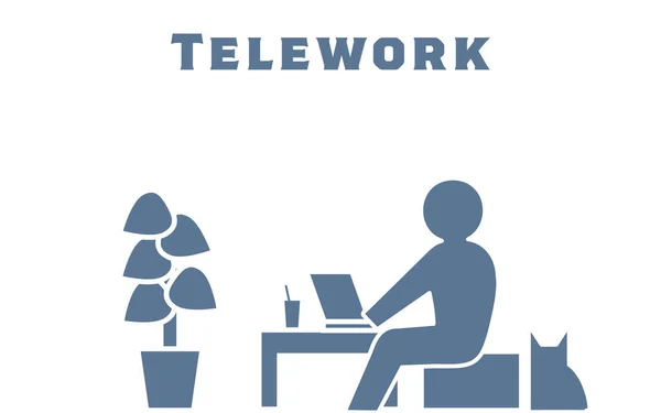 Recomendar Que Usted Teletrabajo Icono — Vector de stock