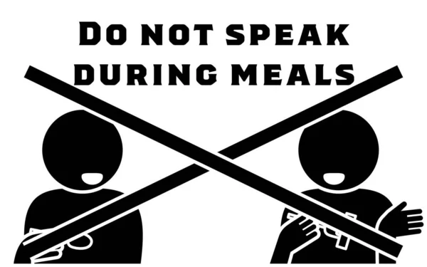 Ikona Ostrzegająca Rozmowie Podczas Posiłku — Wektor stockowy