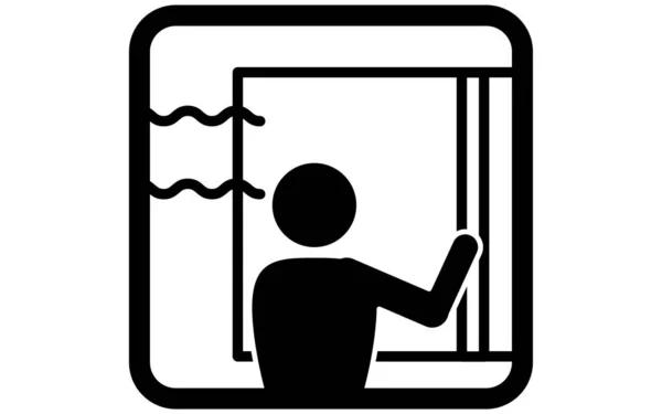 Ilustración Ventanas Apertura Para Ventilación — Vector de stock