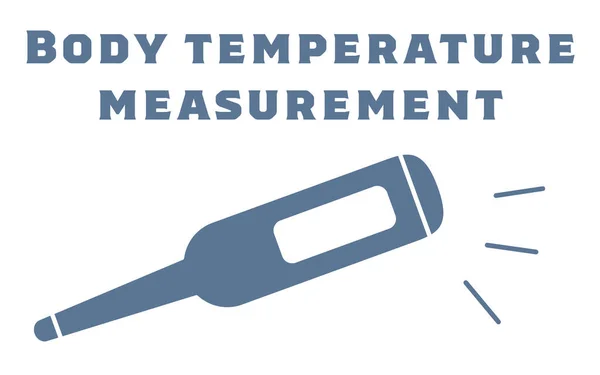 Ikona Ilustracji Która Zachęca Pomiaru Temperatury Ciała — Wektor stockowy