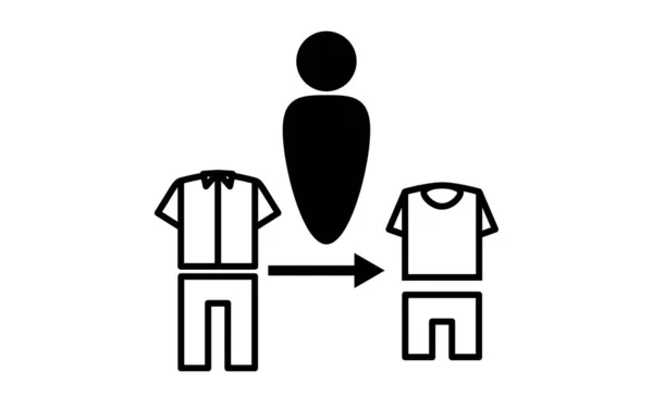 Illustration Icône Simple Changer Vêtements — Image vectorielle